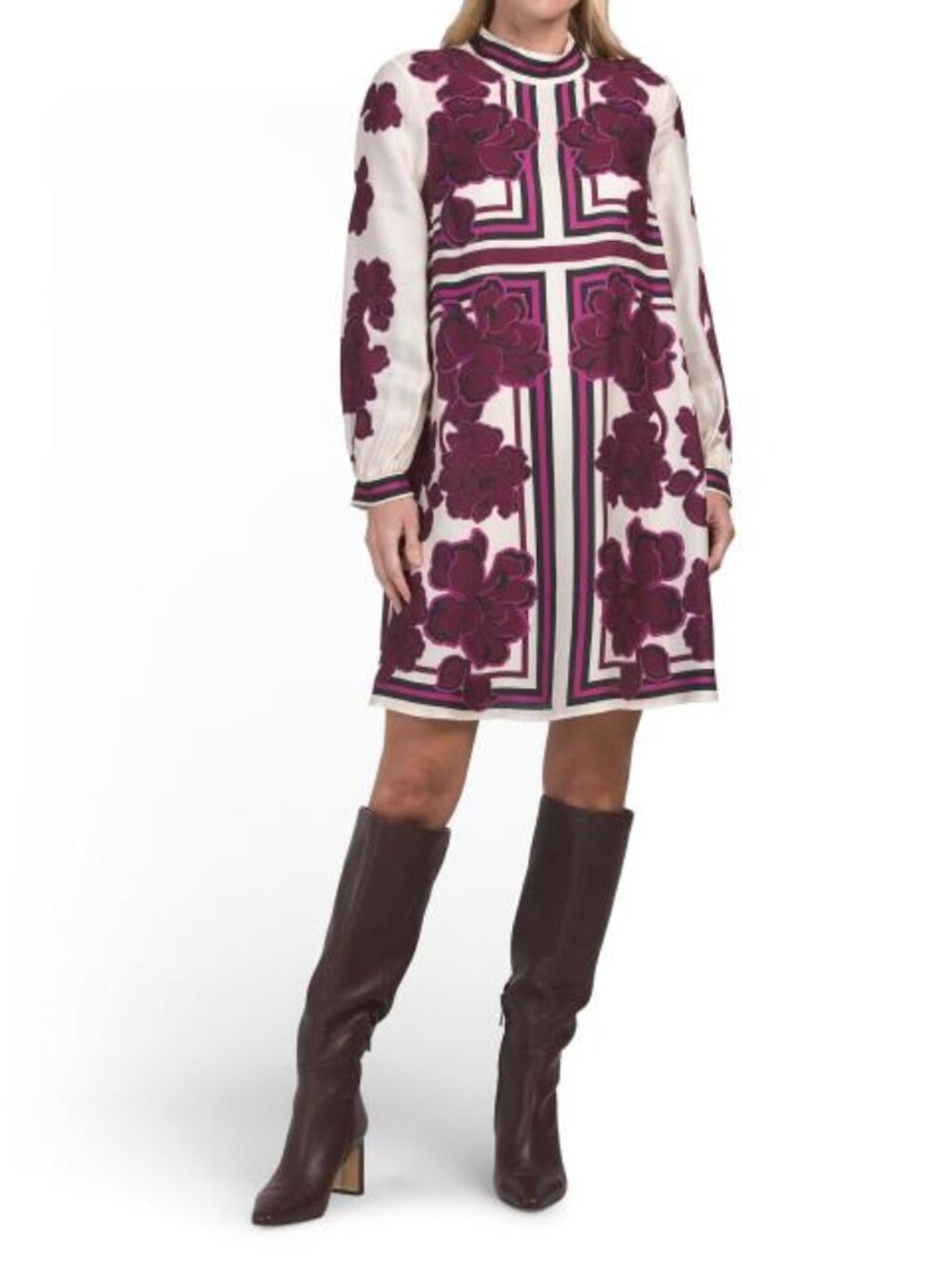 JOHNNY WAS White/Purple Kalova Mini Dress